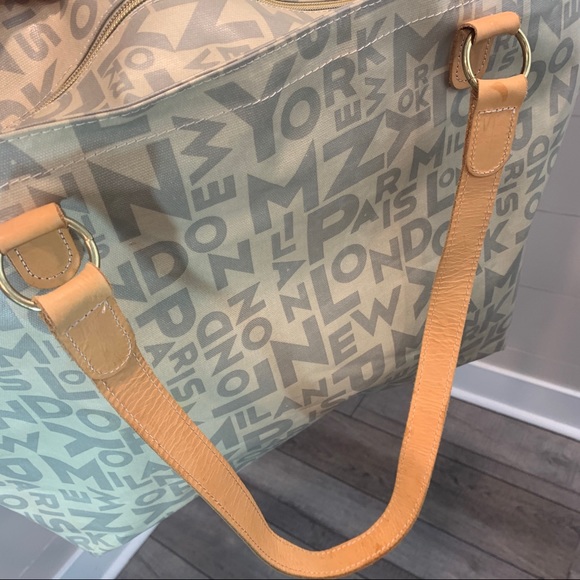 b-tL Extra Large Coated Canvas Tote Bag w/ Leather Straps - Picture 6 of 15